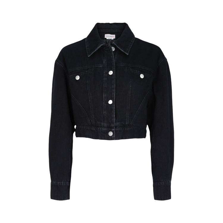 Alexander McQueen Cropped Denim Jacket "Black"