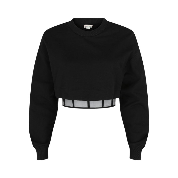 Alexander McQueen Layered Cropped Sweatshirt "Black"