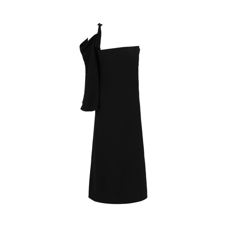 Ferragamo One-Shoulder Midi Dress "Black"
