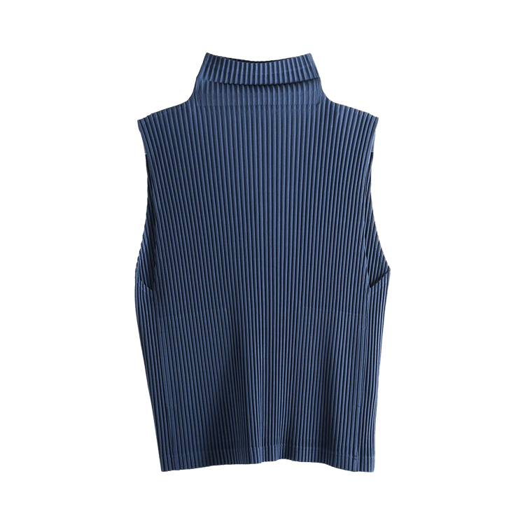 Homme Plissé Issey Miyake Tailored Pleats 1 Vest "Manarola Boat Navy"