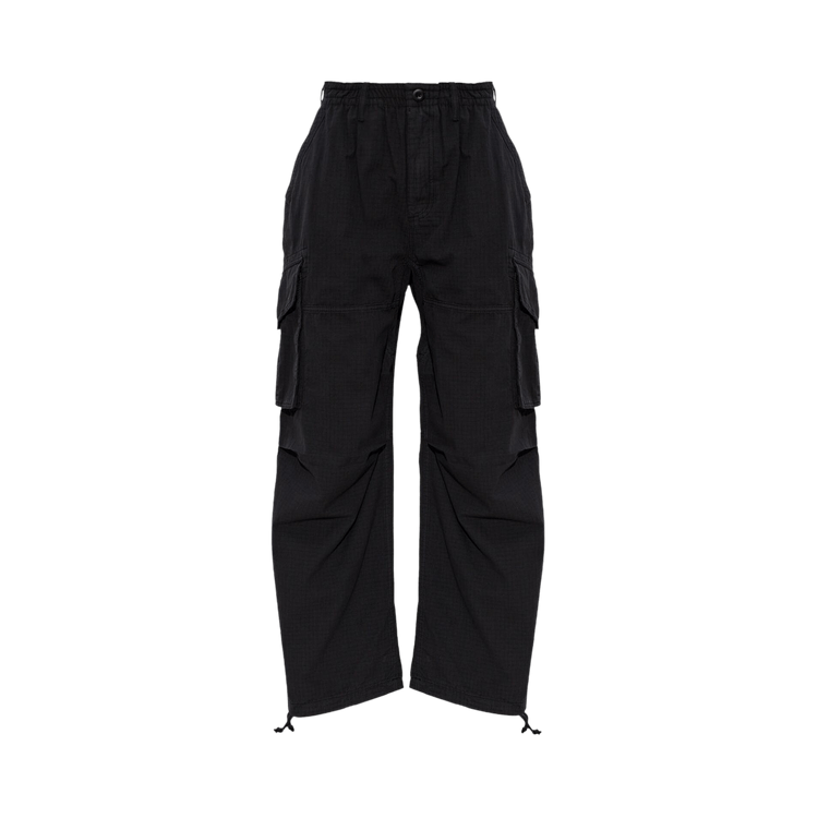 Alexander Wang Elastic Mid-Rise Cargo Pants "Jet Black"