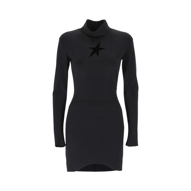 Mugler Turtleneck Mini Dress "Black"