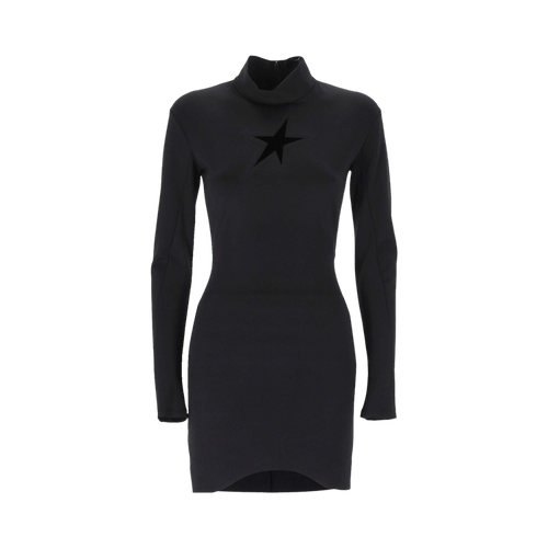 Mugler Turtleneck Mini Dress "Black"