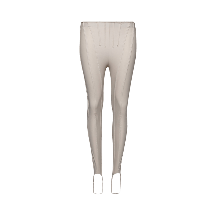 Mugler Footrest Leggings "Cement"