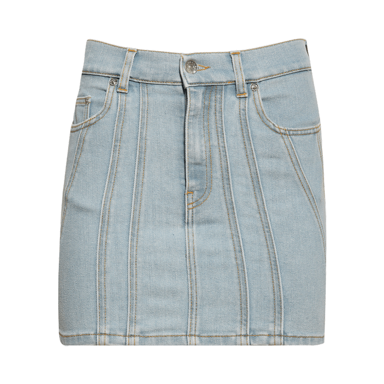 Mugler Denim Skirt "Medium Blue"