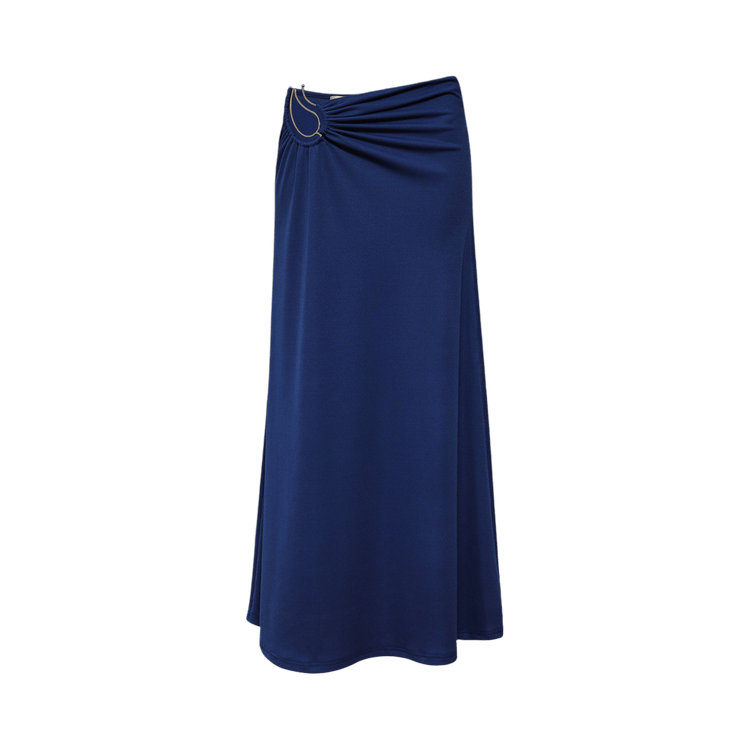 Christopher Esber Paisley Ruched Skirt "Yves Blue"