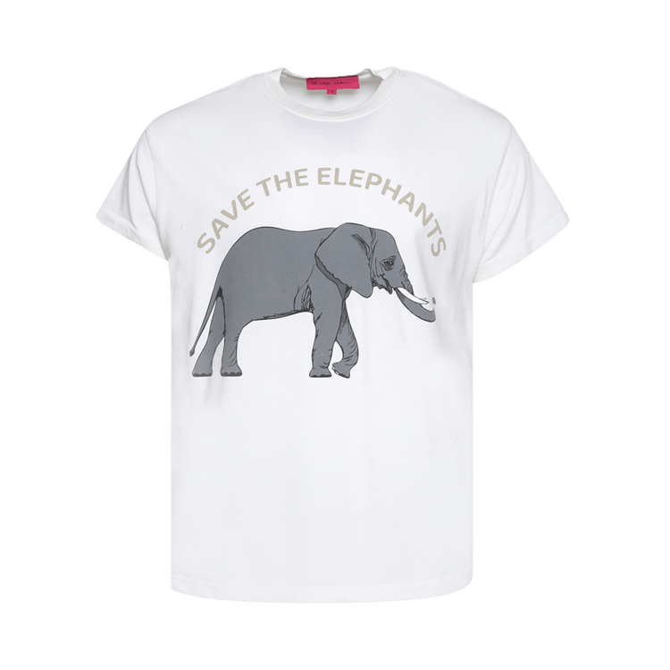 The Elder Statesman Short-Sleeve Elephant Tee "White"