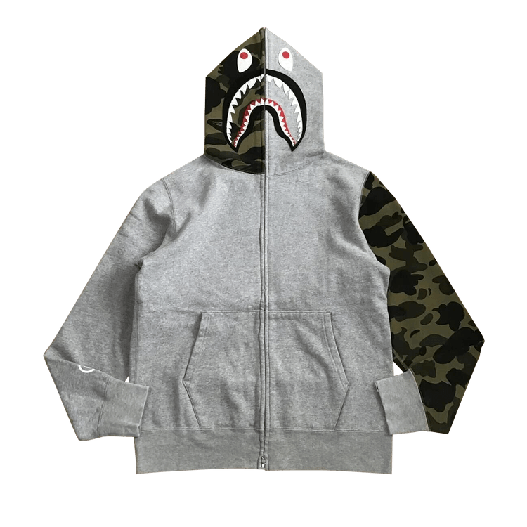 BAPE x 1st Camo Shark Full Zip Hoodie "Grey"