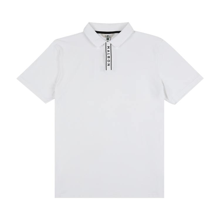 Malbon Evergreen Block Placket Polo "White"