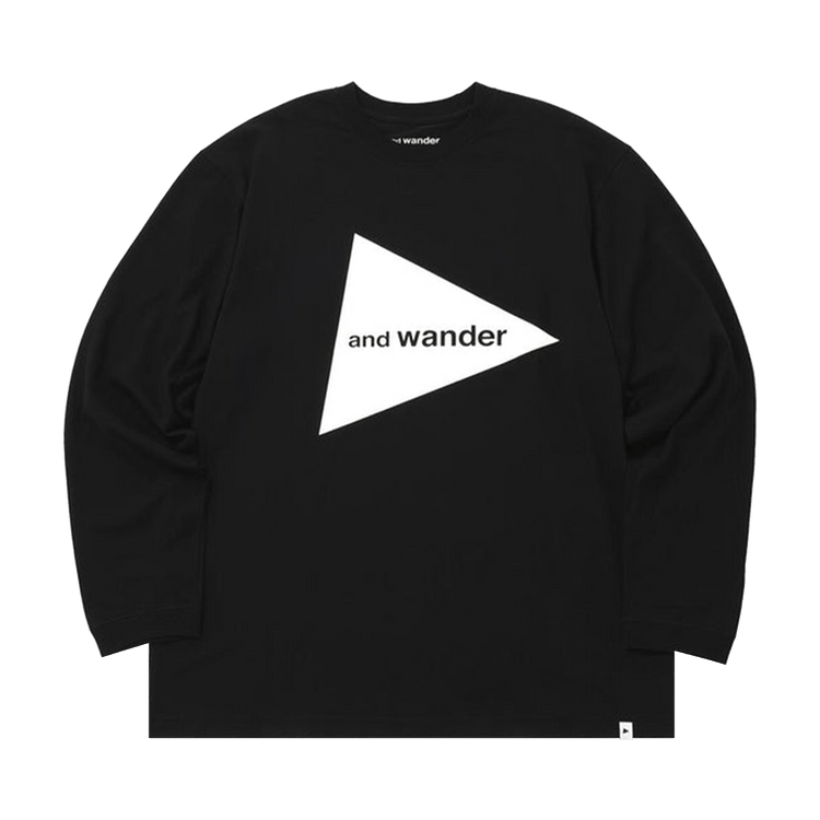 And Wander Logo Long-Sleeve Tee "Black"