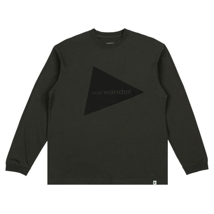 And Wander Logo Long-Sleeve Tee "Charcoal"