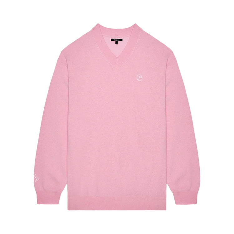Malbon Jesper Parnevik V Neck Merino Wool Sweater "Pink"