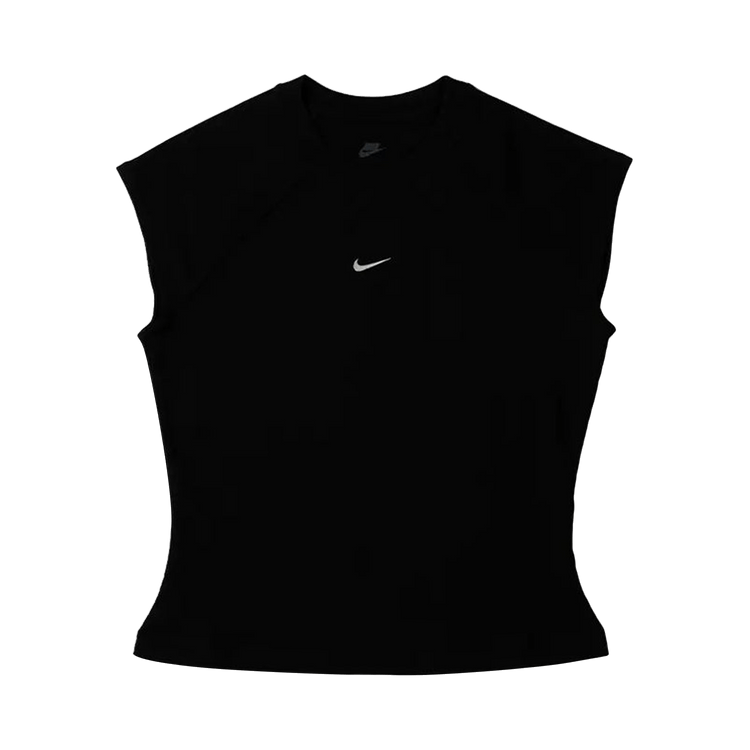 Nike NSW Chill Knit Tight Short-Sleeve Ribbed Top "Black/Sail"