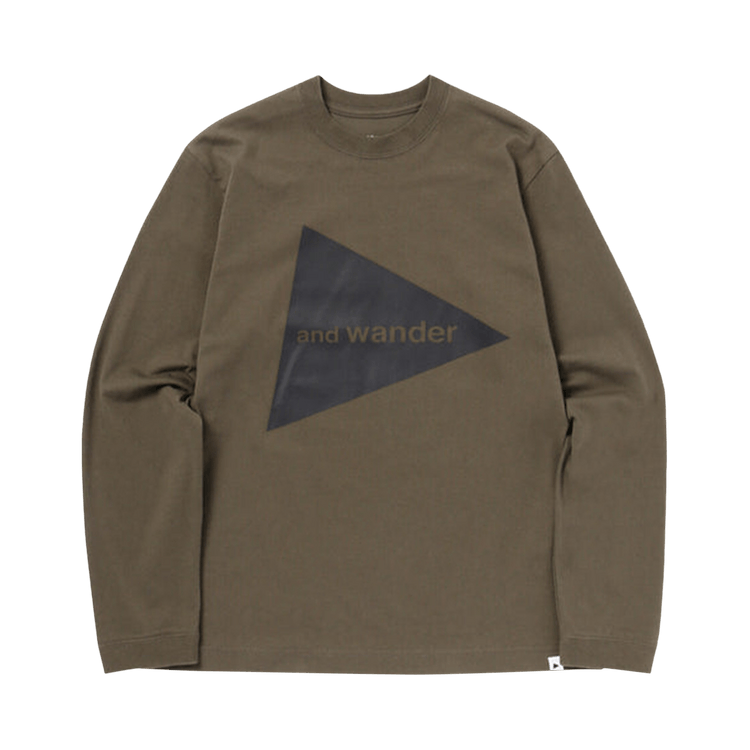 And Wander Logo Long-Sleeve Tee "Khaki"
