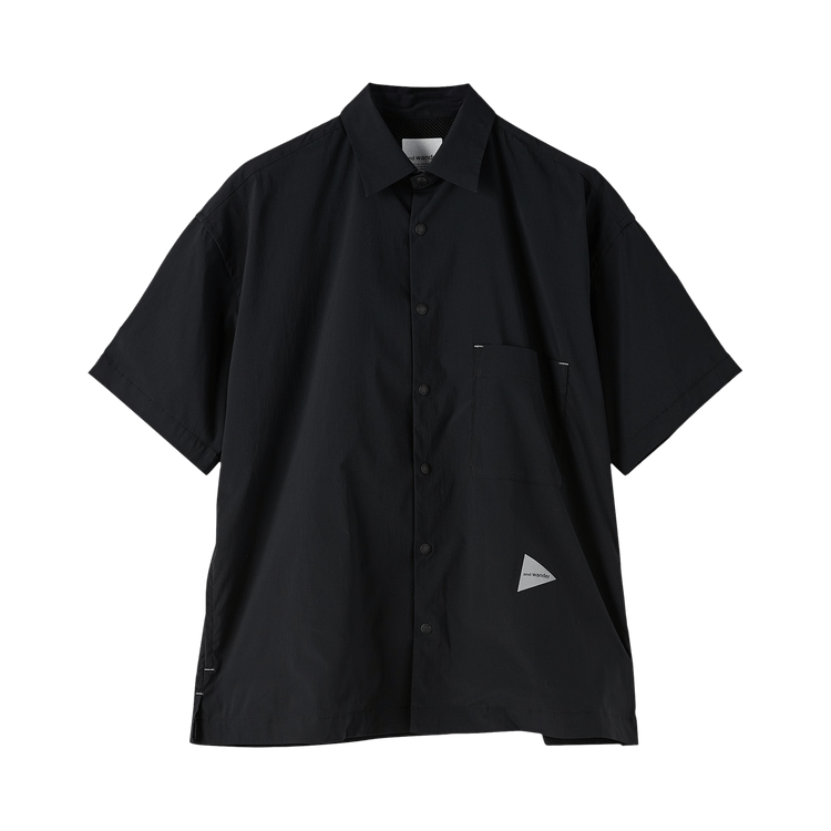 And Wander UV Cut Stretch Short-Sleeve Shirt "Black"