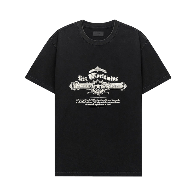 RtA Colin Oversized Short-Sleeve Tee "Black Retro Paradise"