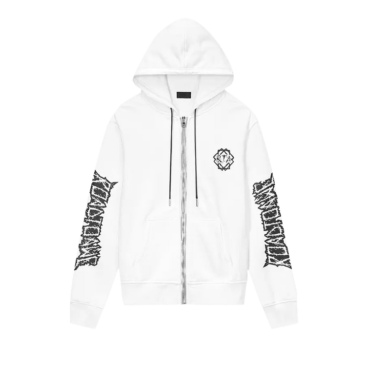 RtA Floyd Zip Up Hoodie "White Metal Road To Awe"
