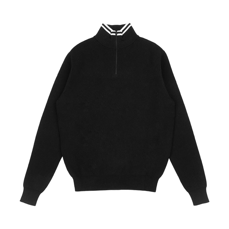 Malbon Evergreen Sorrel Knit Quarter Zip "Black"