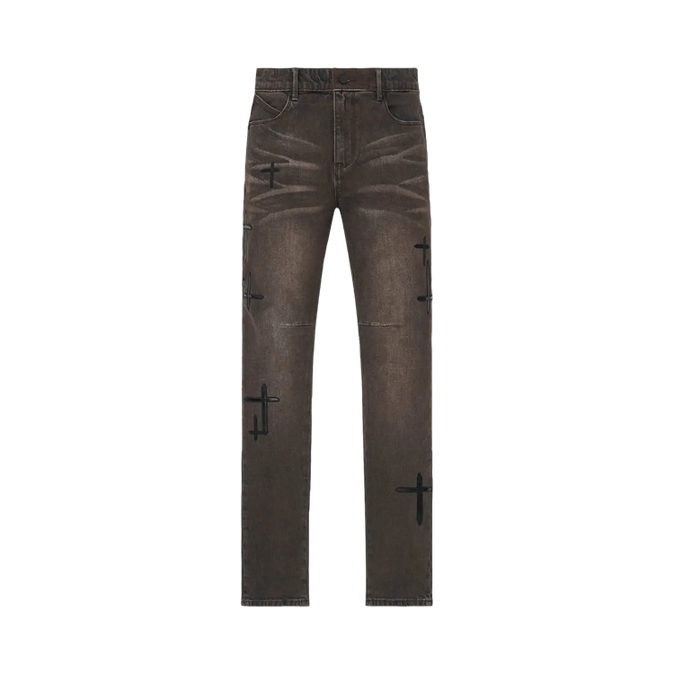 RtA Bryant Skinny Jean "Mocha Drift Cross Patch"