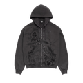 Stussy Skulls Zip Hoodie Pigment Dyed "Faded Black"