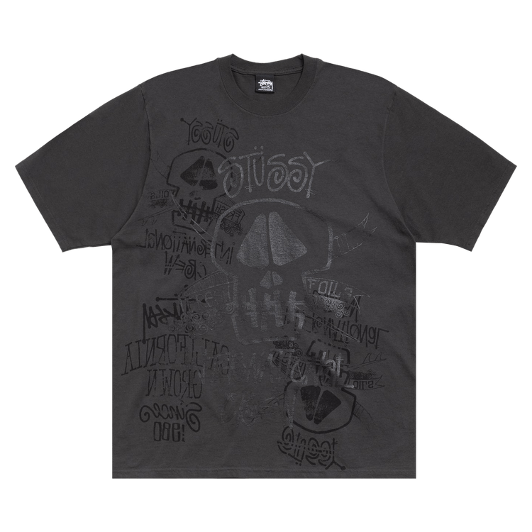 Stussy Skulls Tee Pigment Dyed "Faded Black"