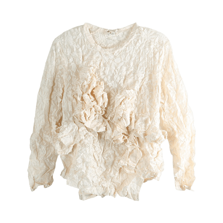 Comme des Garçons Lace Ruffled T-Shirt "Ivory"