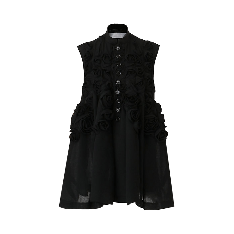 Tao Comme des Garçons Rose Embellished Button Vest "Black"