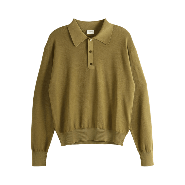 Saint Laurent Manches Longues Polo "Khaki"