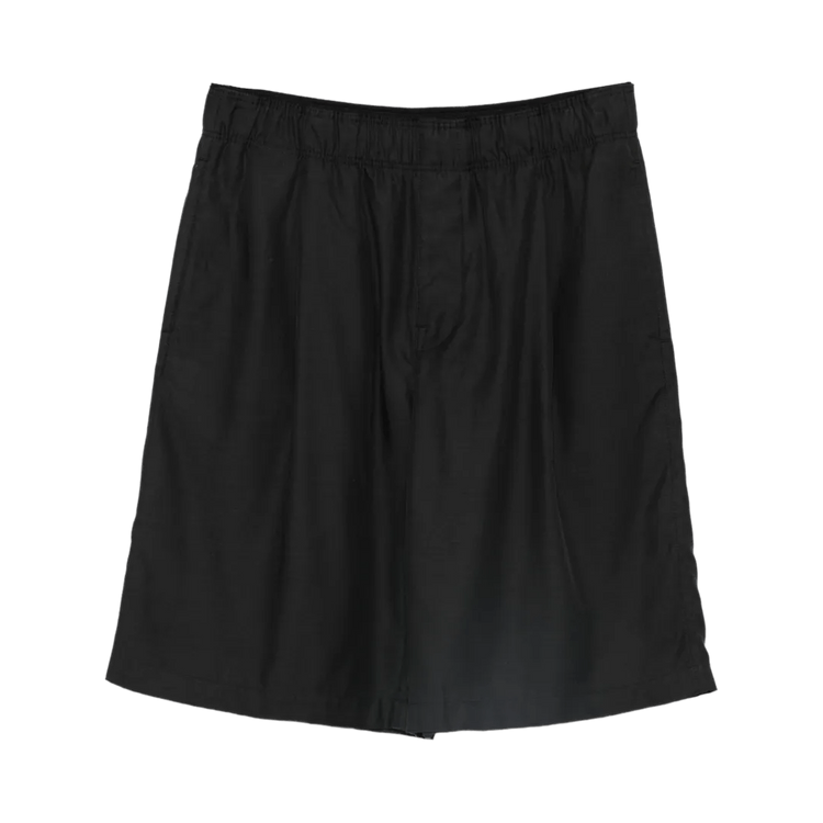 Our Legacy Leisure Shorts "Still Black Calm Cupro Cotton"