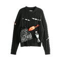Doublet Caught In The Cable Fisherman Knit "Black"