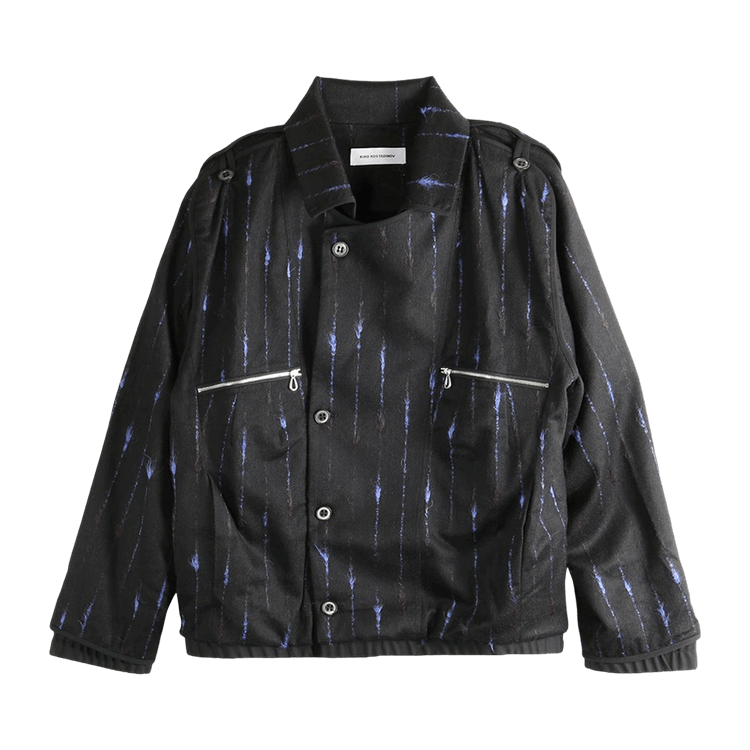 Kiko Kostadinov Brushed Flannel Komlo Jacket "Black/Royal Blue"