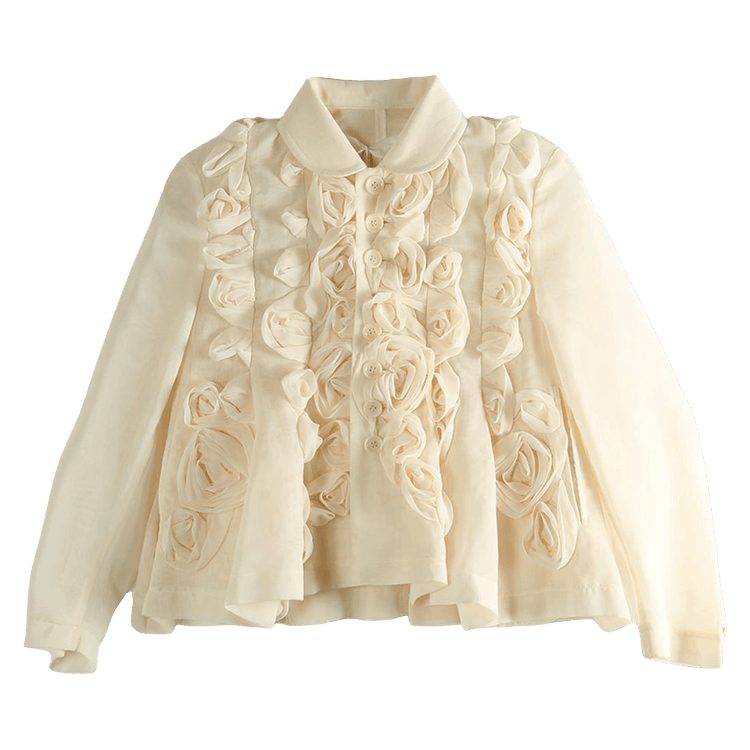 Tao Comme des Garçons Floral Detail Collar Jacket "Ecru"