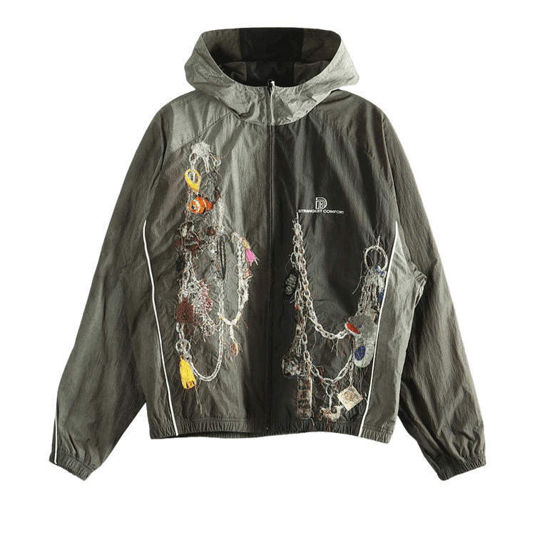 Doublet Moss Embroidered Chain Track Jacket "Charcoal"