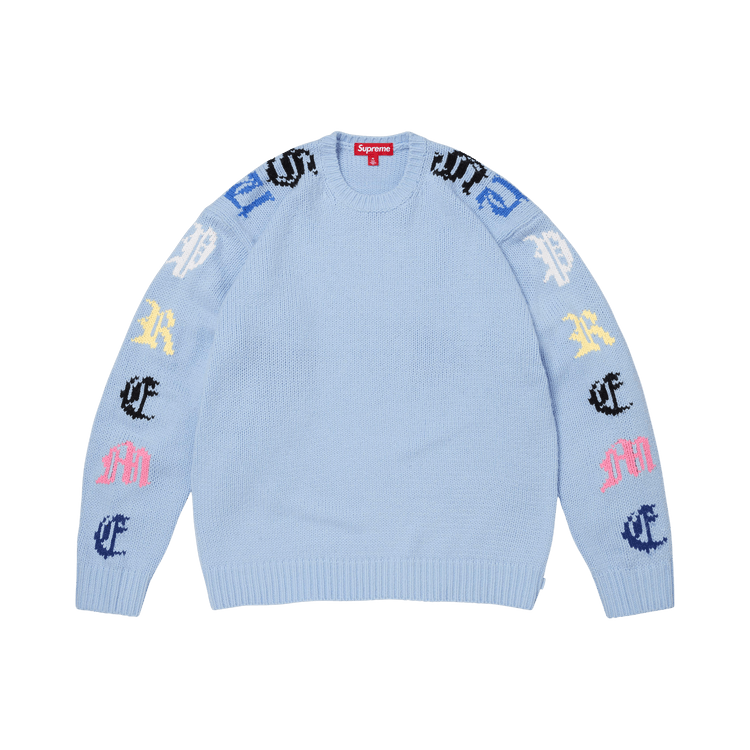 Supreme Old English Sleeves Sweater "Light Blue"