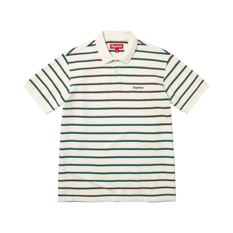 Supreme Washed Stripe Polo "White"