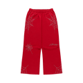 Sp5der Rhinestone Web Sweatpant "Red"