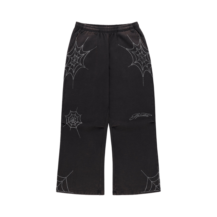 Sp5der Rhinestone Web Sweatpant "Black"