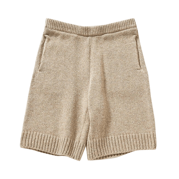 Auralee Cashmere Silk Melange Knit Shorts "Mix Beige"