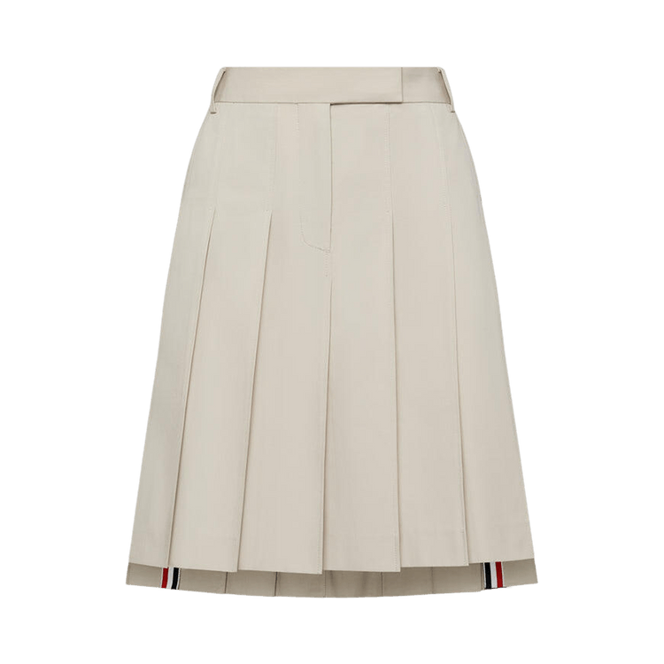 Thom Browne Bermuda Length Front Fly Pleated Skirt "Beige"