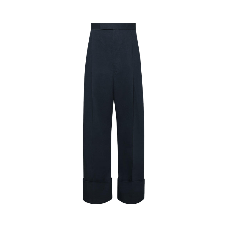 Thom Browne High Rise Double Pleat Trouser With Backstrap "Navy"