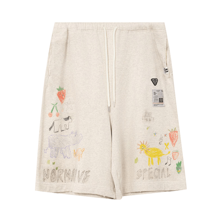 Maison Mihara Yasuhiro Doodle Shorts "White"