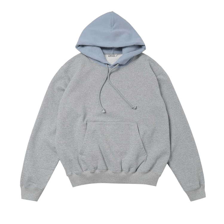Auralee Smooth Soft Pullover Parka "Top Grey/Dusty Blue"