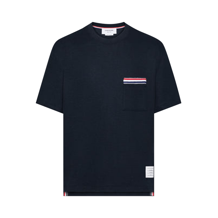 Thom Browne RWB Short-Sleeve Pocket Tee "Navy"