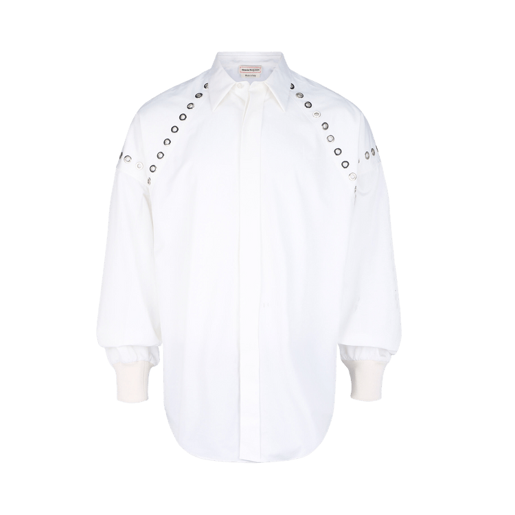 Alexander McQueen Grommet Detail Button-Up Shirt "White"