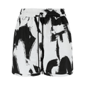 Alexander McQueen Graffiti Print Shorts "Black/White"