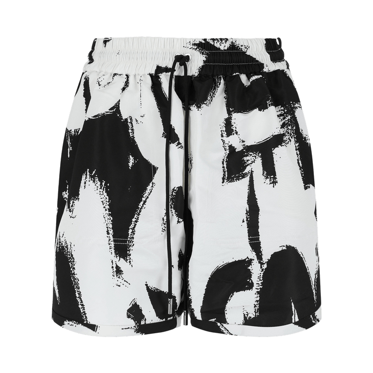 Alexander McQueen Graffiti Print Shorts "Black/White"