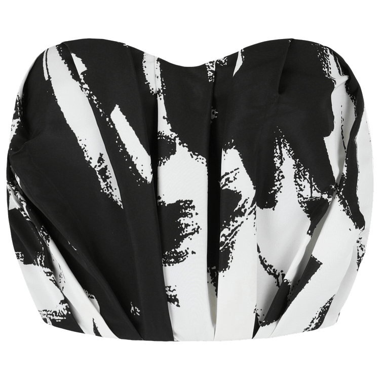 Alexander McQueen Graffiti Bustier Top "Black/White"