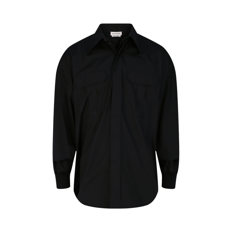 Alexander McQueen Drop Shoulder Military Shirt "Black"