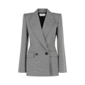 Alexander McQueen Houndstooth Check Double-Breasted Blazer "Black/Ivory"