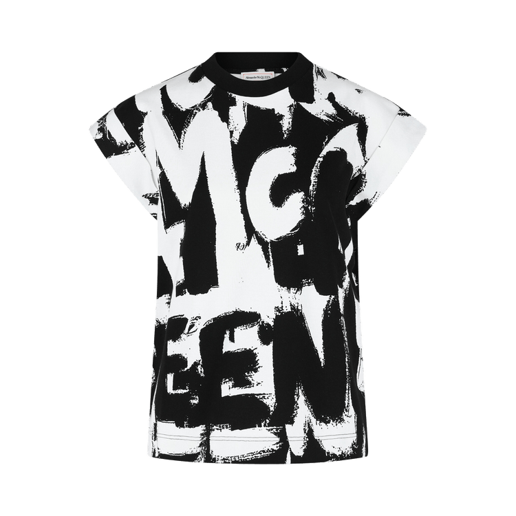 Alexander McQueen Graffiti Print T-Shirt "White/Black"
